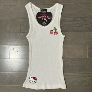 NWT Y2K Vintage 2004 Hello Kitty by Doe Racerback Ribbed Tank Top Size S
